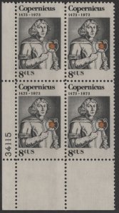 SC#1488 8¢ Nicolaus Copernicus Issue Plate Block: LL #34115 (1973) MNH*