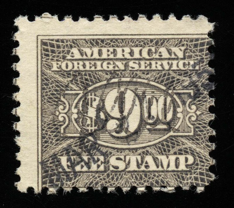 01807 U.S. Revenue Scott RK38 $9 Foreign Consular Service, perf. 11, SCV = $35