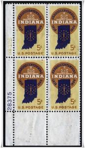 ♦SC#1308 5¢ Indiana Statehood PB MNG *