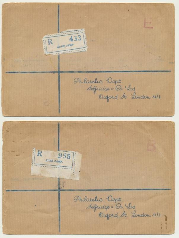 ADEN 1937, VALS TO 5Rs ON FIRST DAY COVERS(3)ADEN CAMP-UK SG#1/3-11(SEE BELOW)