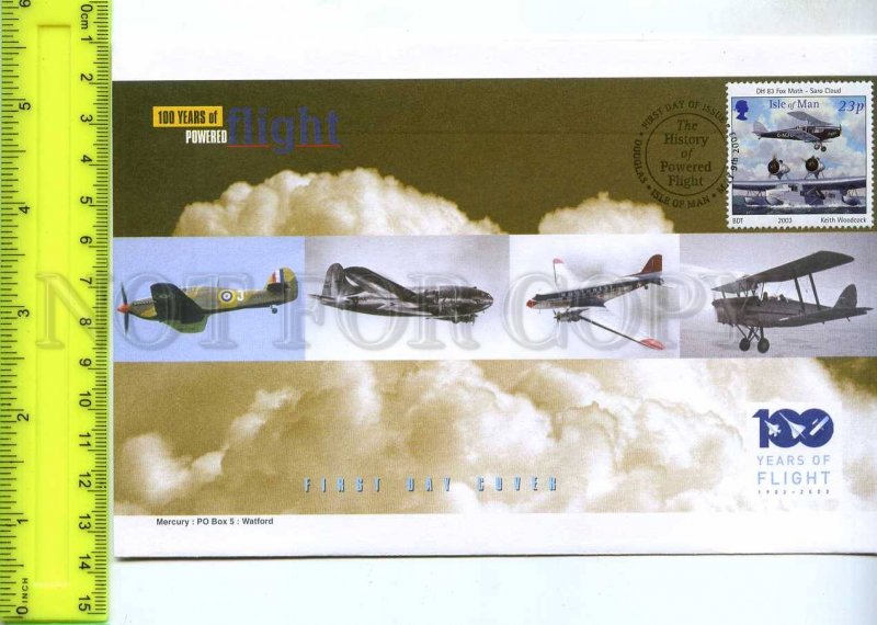 242114 ISLE of MAN 100 years of FLIGHT PLANES 2003 year FDC