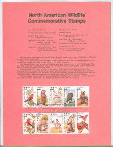 US SP795-799/2286-2335 Full set of 50 stamps, North Am. Wildlife, 5 Souvenir Pages of 10 stamps each, FDC, Not all shown in scan