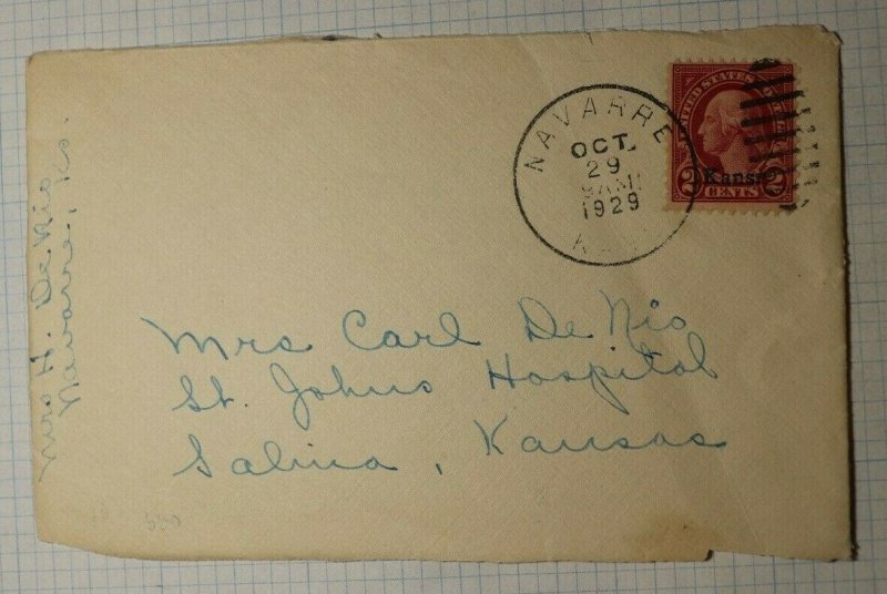 US Sc# 660 Kans KS Overprint Navarre 1929 Cover/Piece 