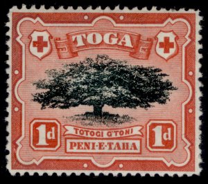 TONGA QV SG39a, 1d black & scarlet, VLH MINT. Cat £10. WMK SIDEWAYS 