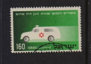 Israel #104  used  1955  without tab Red Cross ambulance