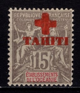 Tahiti 1915 Red Cross Optd. in Red, 15c Grey [Unused]