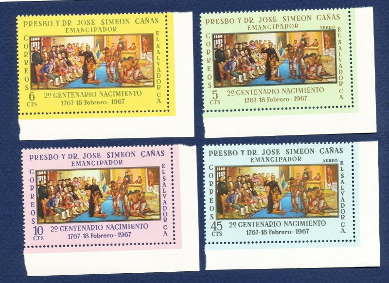 EL SALVADOR  - 774-775 & C239-C240  - VFMNH -  slave emancipation - 1967