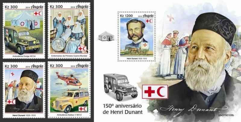 Z08 IMPERF ANG190108ab ANGOLA 2019 Henry Dunant MNH ** Postfrisch