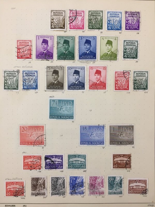 INDONESA Mid Period Collection on Pages(Apx 150 Items) Used MH UK3287