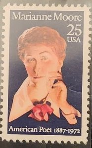 US Scott # 2449; 25c Marianne Moore from 1990; MNH, og; VF centering