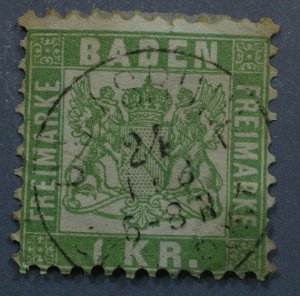 Baden #26 VG Used Light Place Cancel w/ Partial Date Heavy HRM