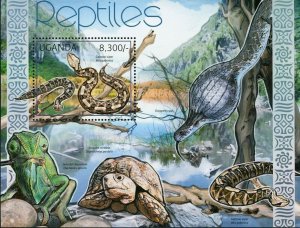 Reptiles Stamp Gaboon Viper Bitis Gabonica Leopard Tortoise S/S MNH #2784/Bl.373