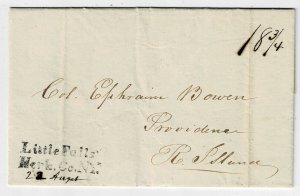 1830 Little Falls, Herk. Co., N.Y. straight line cancel in black on cover