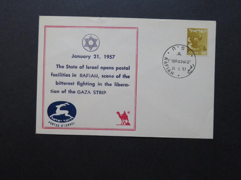 Israel 1957 RAFIAH PO Opening Cover / Sm Top Crease - Z9683