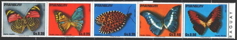 Paraguay. 1976. 2794-2801. Butterflies. MNH.