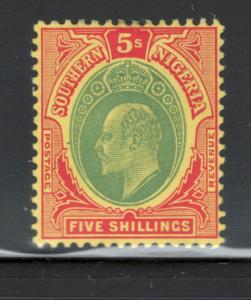 Southern Nigeria 1907 King Edward VII 5sh Scott # 41 MH