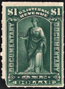 R173 $1.00 Documentary Stamp (1898) Used/Fault