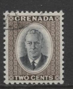 Grenada -Scott 153 - KGVI- Definitve Issue-1951 -FU- Single 2c Stamp