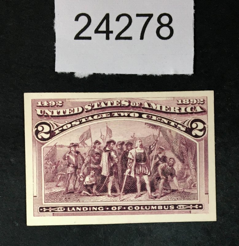 US STAMPS # 231P4 PLATE PROOF ON CARD XF $45 LOT #24278