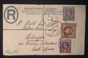 1906 Registered Gold Coast Plymouth to Belingue S Rhodesia Higgins Gage C8