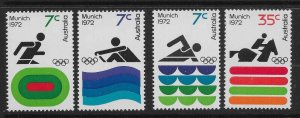 AUSTRALIA SG518/21 1972 OLYMPIC GAMES SET MNH