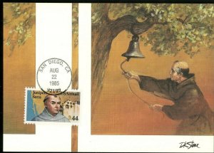 FDC scott C116 Fleetwood Maximum Card 1985 CA Junipero Serra California Missions