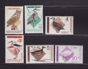 Uruguay 751-752, 754-756 MNH Birds (D)