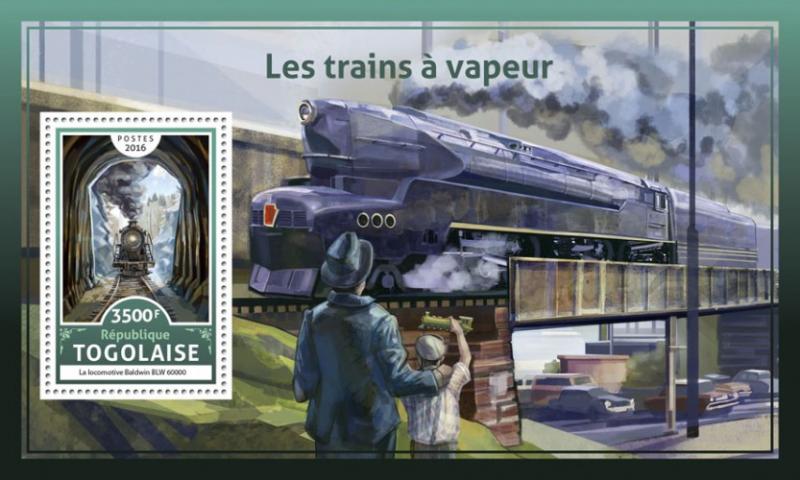 TOGO - 2016 - Steam Trains - Perf Souv Sheet - MNH