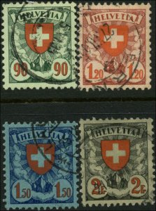 Switzerland Scott #200a - #203a ZNr. 163z - 166z  Set of 4 Used Grilled Gum