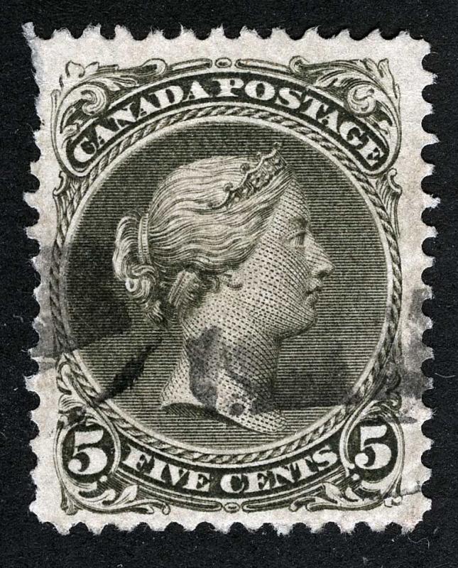 CANADA Sc 26a Used 5¢ p12 Light Horiz Crease