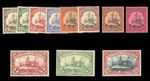 German Colonies, German East Africa #11-21 Cat$651, 1900 Yacht, complete set,...