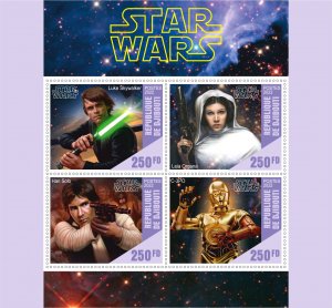Stamps. Space Sta Wars Djibouti 2022 year 1+1 sheets perforated