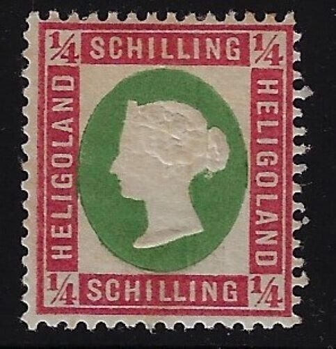 Heligoland 1/4 sch. Deep rose/pale green Die II,  SG5b, MM, CV £95 (c413