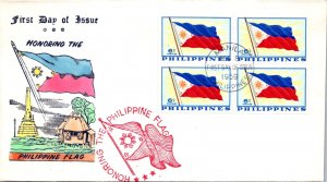 Philippines FDC 1959 - Philippine Flag - 4x6c Stamp - Block - F43403