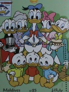 ​MALDIVES STAMP-1994 DONALD DUCK AND FAMILY-DISNEY CARTOON MNH S/S SHEET VF