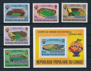 [112678] Congo Brazzaville 1982 World Cup football soccer Spain Silver OVP MNH