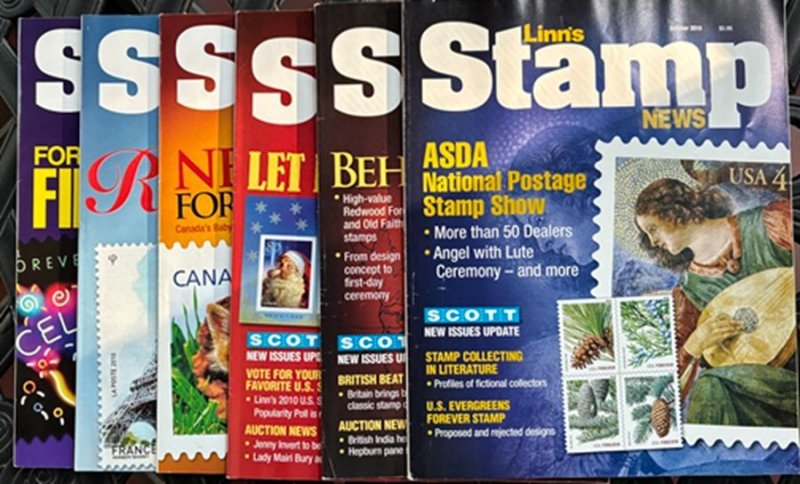 6 Issues of Linn's Stamp News from 2010 - 2011 with Free Shipping