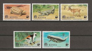 KENYA 1977 WWF SG 96/100 + MS 5101 MNH