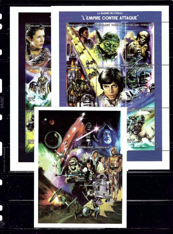 Togo 1849 51 MNH 1997 Star Wars Movies 2 sheets and S/S