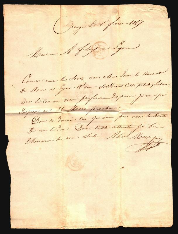 France 1857 Letter Cover / Orance CDS - Z15692