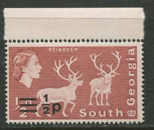 South Georgia - Scott 17 -  Overprint -1971- MVLH - Single 1/2p on a 1/2d Stamp