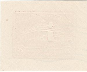 Scott # U525a - 2c Carmine Envelope Cut Square - Raised S - Used