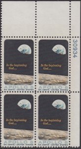 1371 Apollo 8 Plate Block MNH