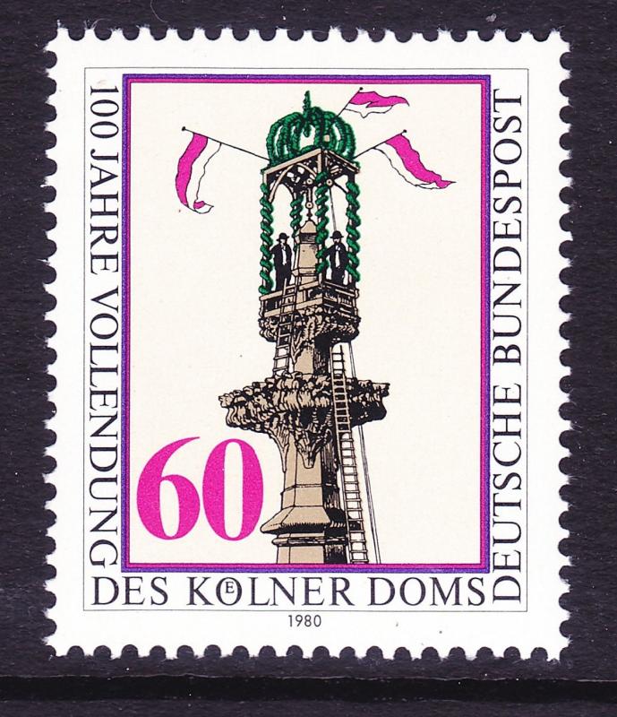 Germany 1339 MNH OG 1980 Completion of Cologne Cathedral Setting Final Stone