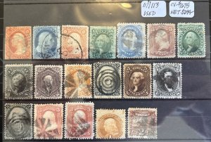 US Stamps - SC# Ranging From 11 To 113 - Used - SCV = $1,675.00