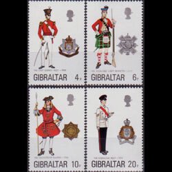 GIBRALTAR 1975 - Scott# 318-21 Mil.Uniforms Set of 4 NH