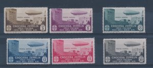 1933 Egeo , Air mail , Zeppelin , n. 22/27 , MNH**