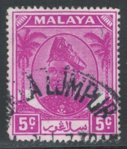 Malaya States - Selangor 1952 Sultan Alam Shah 5c Scott # 95 Used