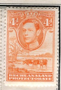 BECHUANALAND; 1938 early GVI Pictorial fine Mint hinged 4d. value