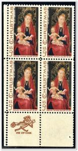 SC#1336 5¢ Madonna & Child Zip Block MNH 